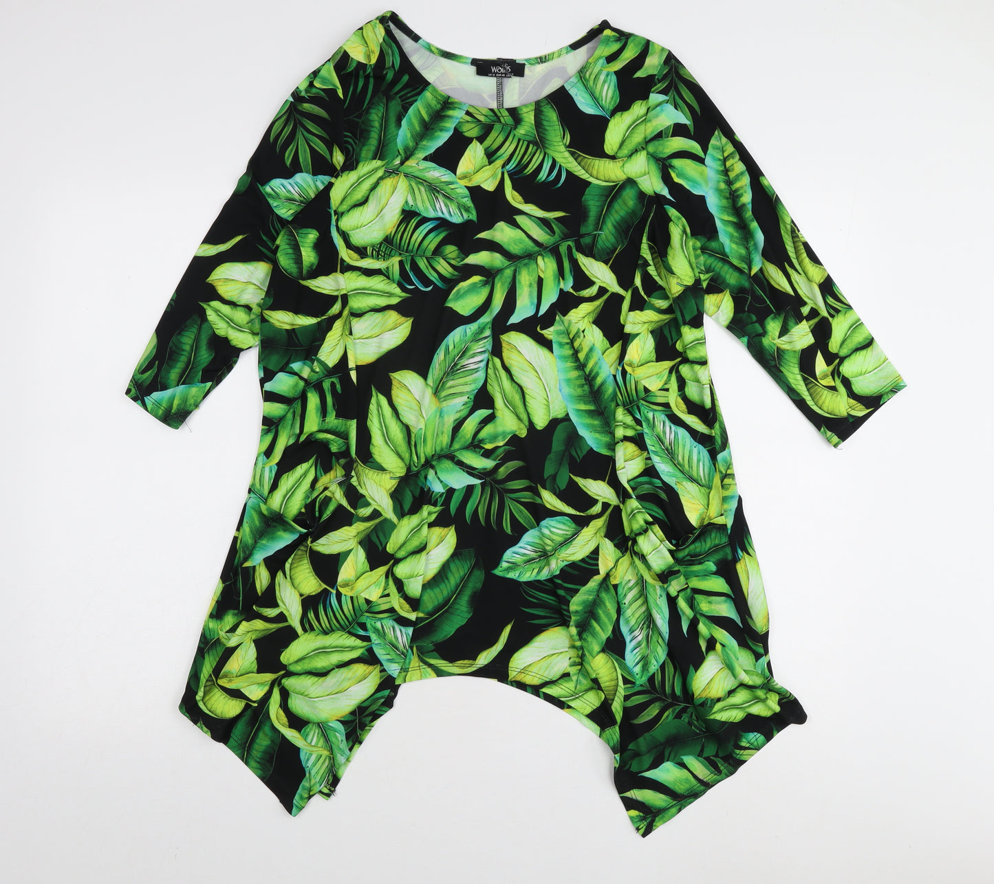 Wallis Women's Green Floral Tunic, Size 12, Nature Theme