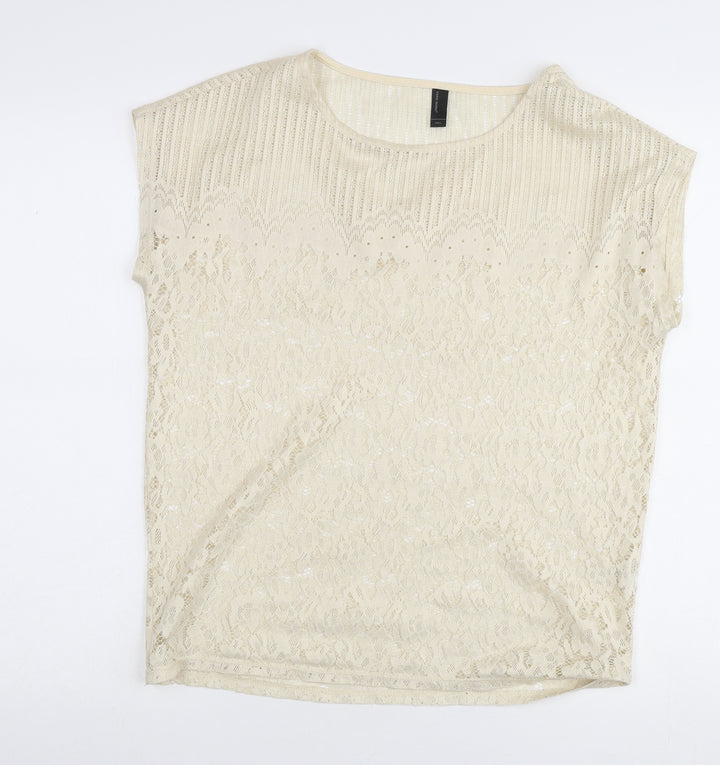 Vero Moda Women's Beige Lace Blouse Size S
