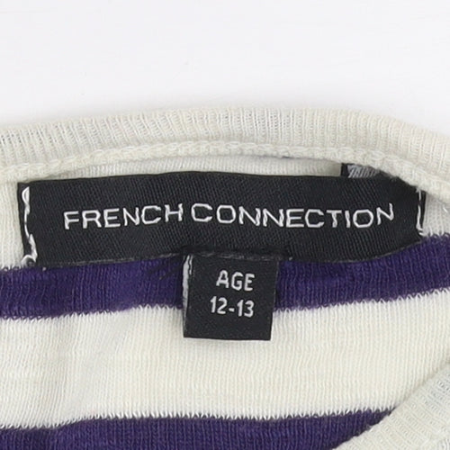 French Connection Girls Striped T-Shirt Dress, Size 12-13, Casual