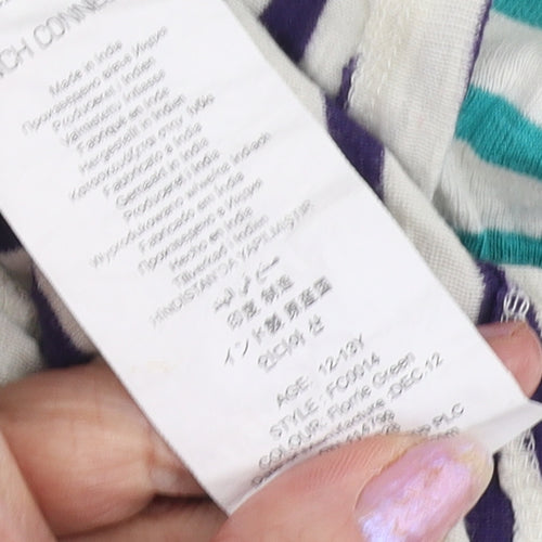 French Connection Girls Striped T-Shirt Dress, Size 12-13, Casual