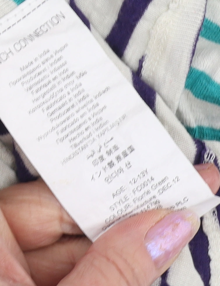 French Connection Girls Striped T-Shirt Dress, Size 12-13, Casual