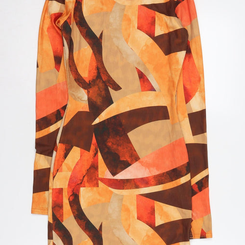PrettyLittleThing Women's Multicoloured Bodycon Dress Size 8
