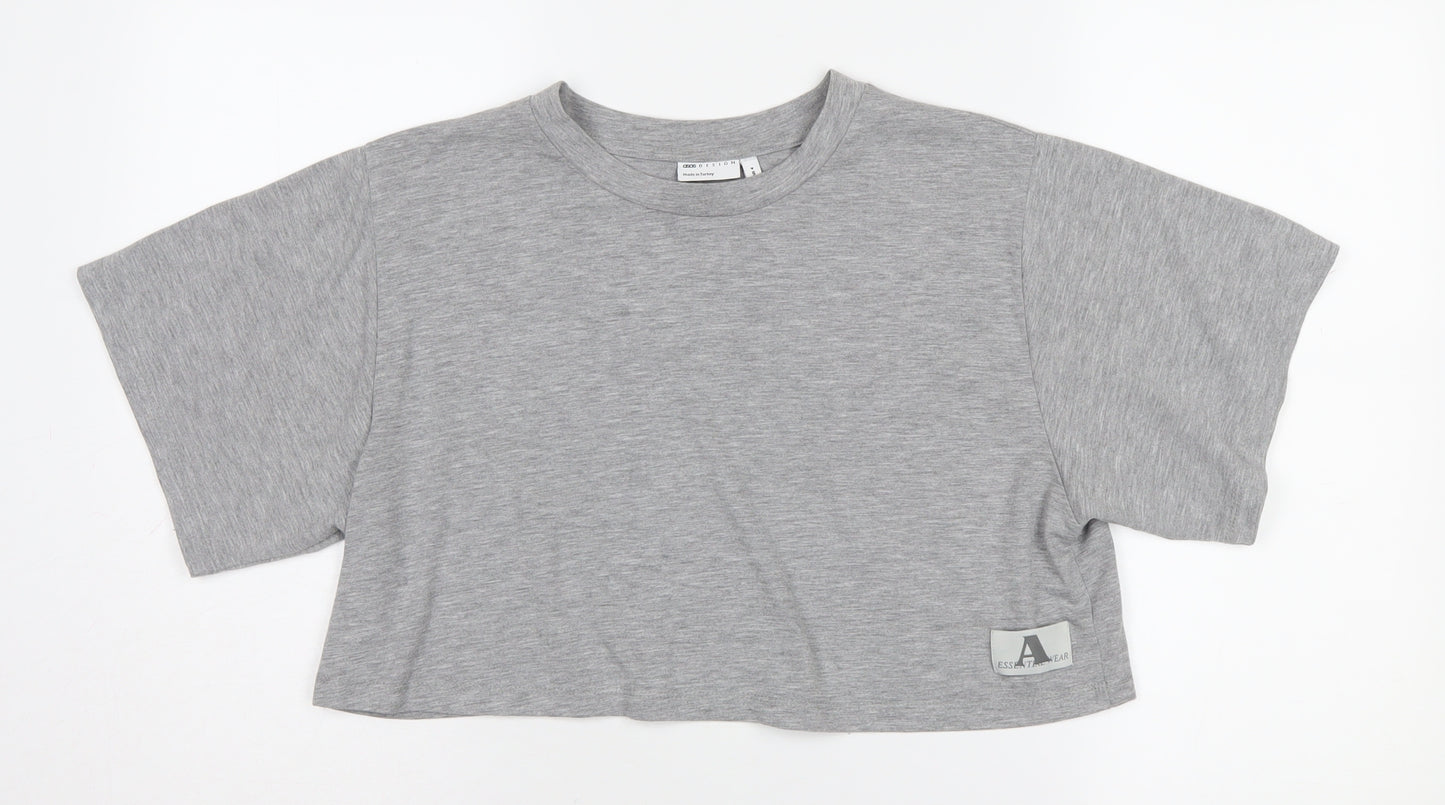 ASOS DESIGN Women's Grey Cropped T-Shirt, Size 8