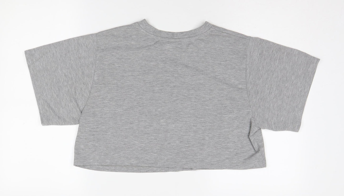 ASOS DESIGN Women's Grey Cropped T-Shirt, Size 8