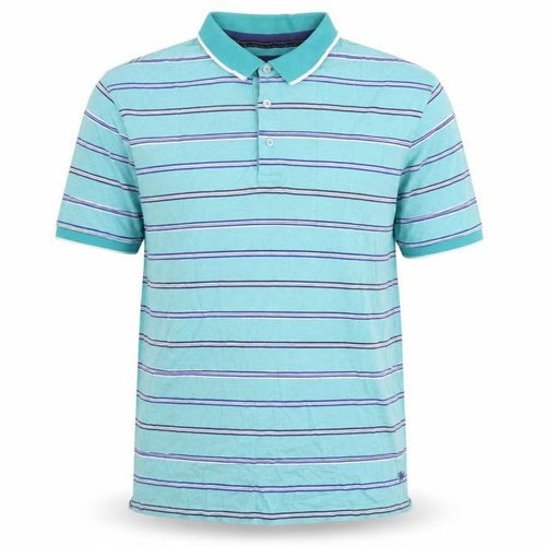 Marks and Spencer Men's Blue Striped Polo Shirt M