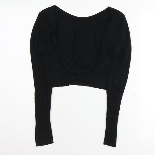ASOS DESIGN Black Cropped Women's Knit Top