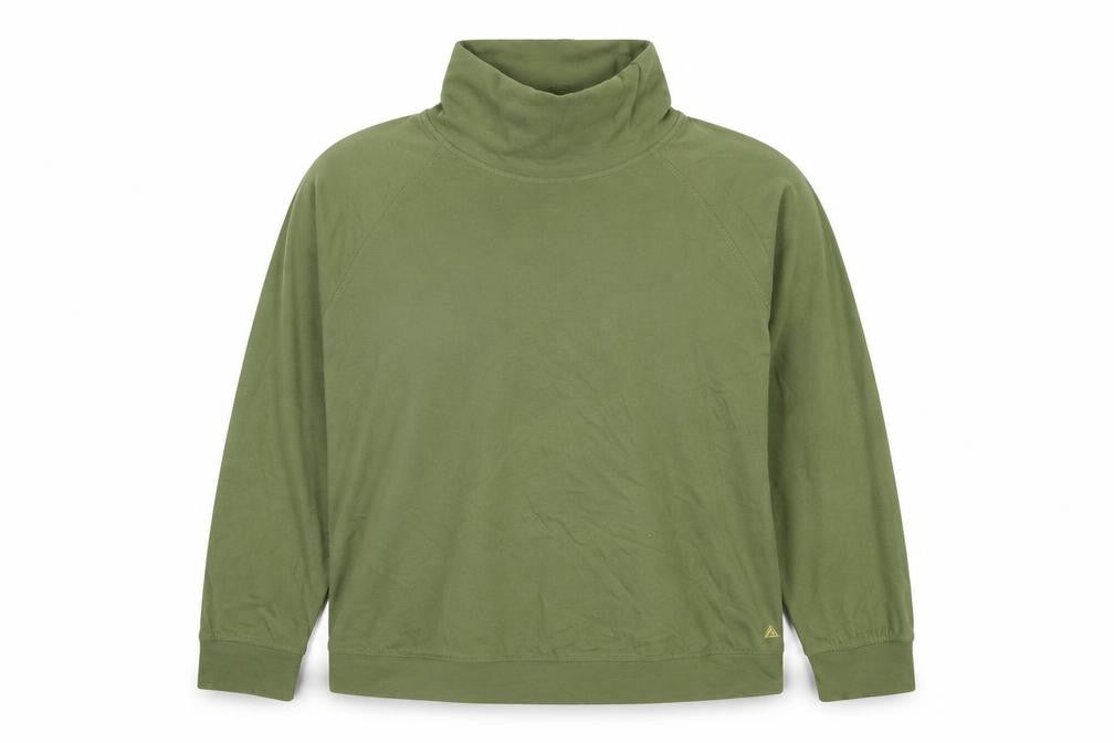 Front view of Next Green unisex pullover sweatshirt m cowl neck