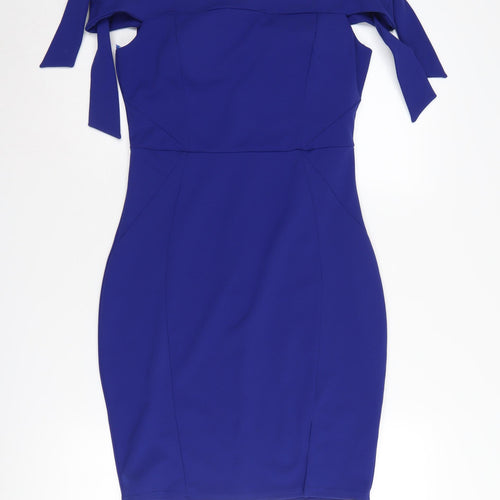 Lipsy Women's Blue Bodycon Dress, Size 12, Party/Evening