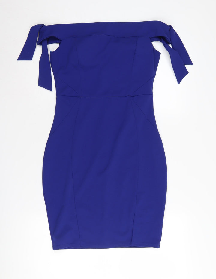 Lipsy Women's Blue Bodycon Dress, Size 12, Party/Evening