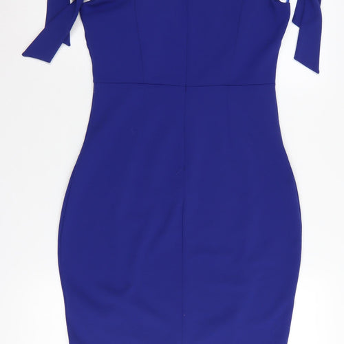 Lipsy Women's Blue Bodycon Dress, Size 12, Party/Evening