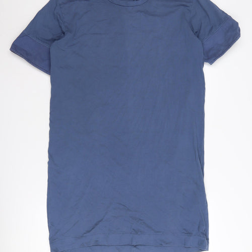 Zara Women's Blue T-Shirt Dress M Cotton Casual