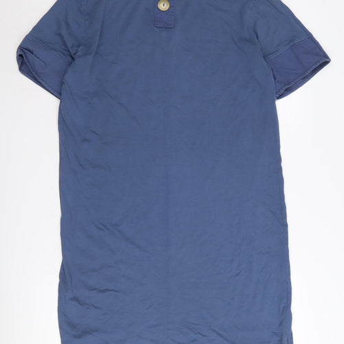 Zara Women's Blue T-Shirt Dress M Cotton Casual