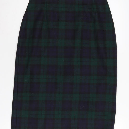 Marks and Spencer Women Green Plaid Pencil Skirt UK 14