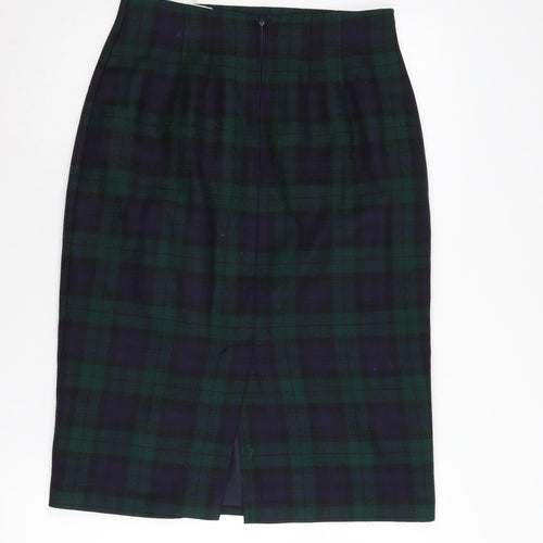 Marks and Spencer Women Green Plaid Pencil Skirt UK 14