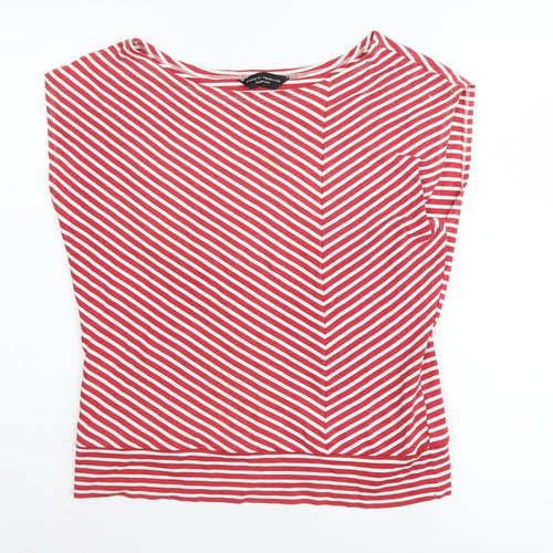 Dorothy Perkins Women's Red Striped Boat Neck T-Shirt