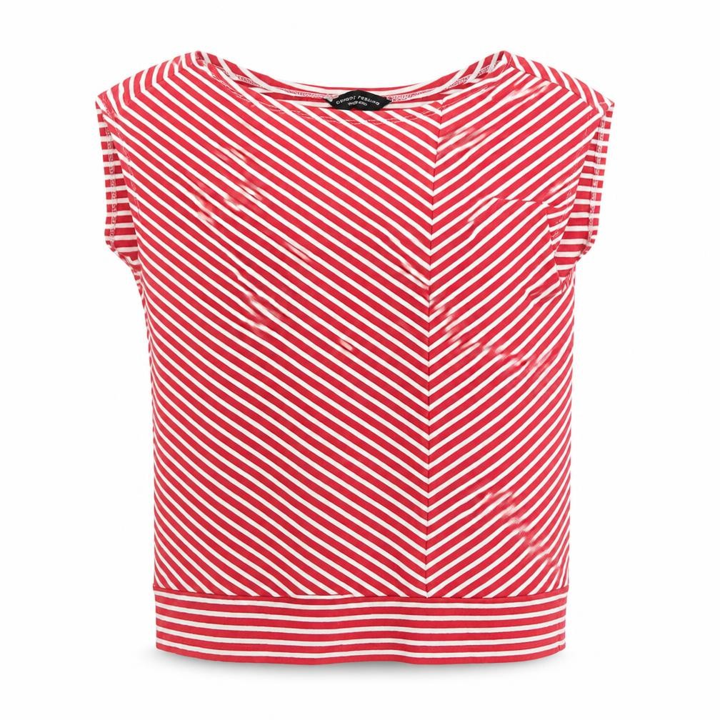 Dorothy Perkins Women's Red Striped Boat Neck T-Shirt