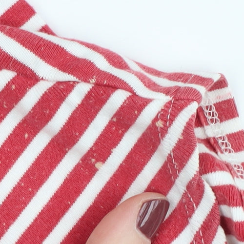 Dorothy Perkins Women's Red Striped Boat Neck T-Shirt