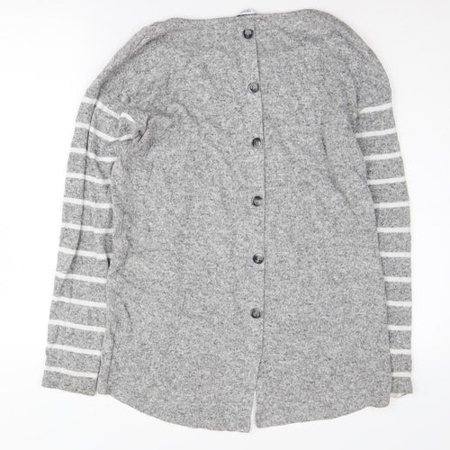 Next Women's Grey Striped Cardigan Size 8