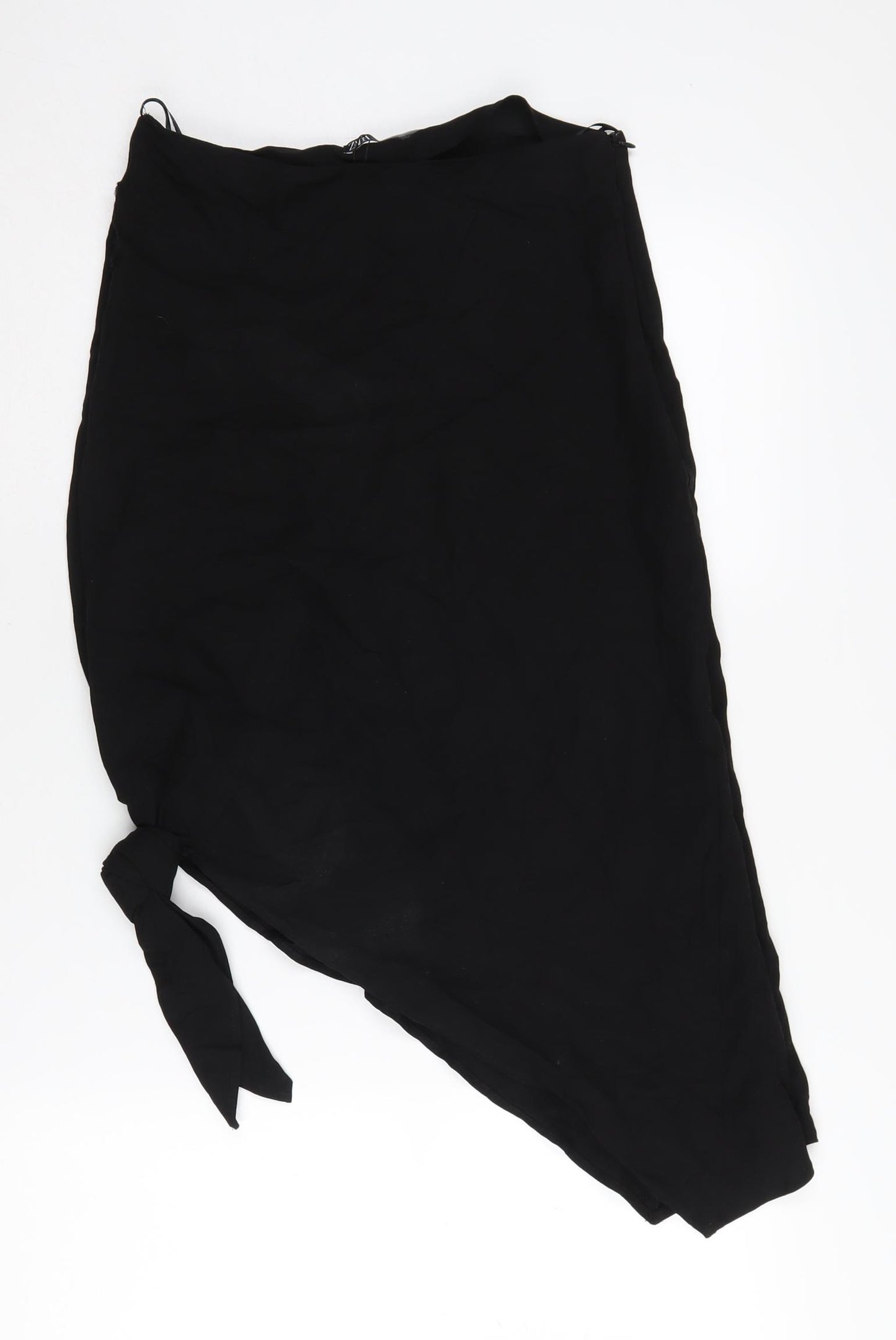 Zara Women's Black Wrap Skirt S Asymmetric Casual