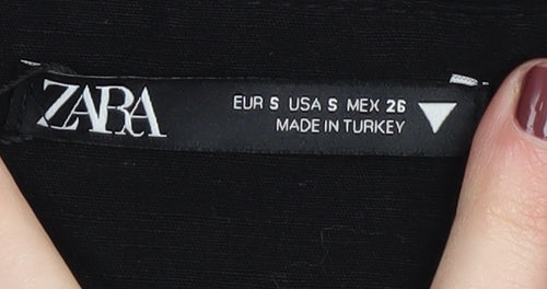 Zara Women's Black Wrap Skirt S Asymmetric Casual