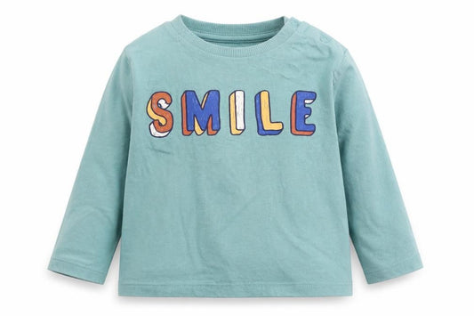 Front view of Marks & Spencer unisex green t-shirt, 12-18 months