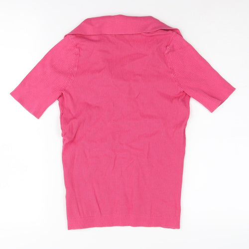 Marks and Spencer Women's Pink Short Sleeve Polo, Size S