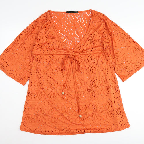 Atmosphere Women's Orange Kimono Tunic, Size 8