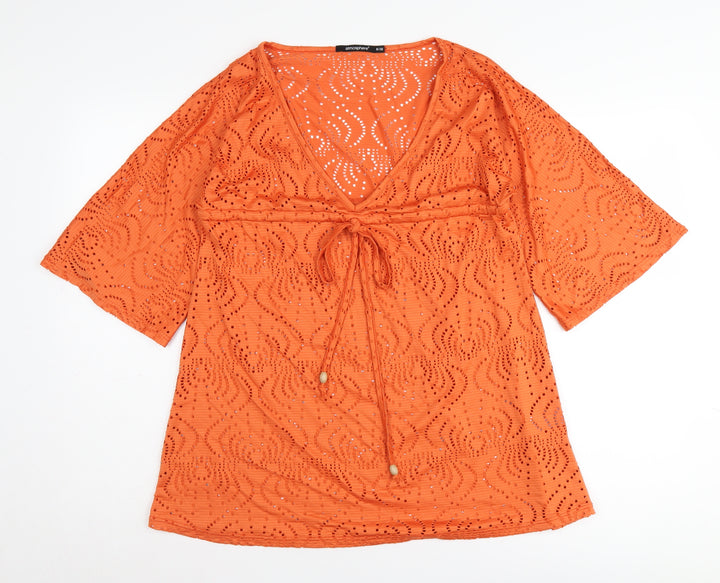 Atmosphere Women's Orange Kimono Tunic, Size 8