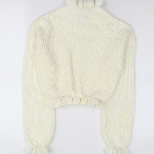 PrettyLittleThing Women's White High Neck Jumper - S