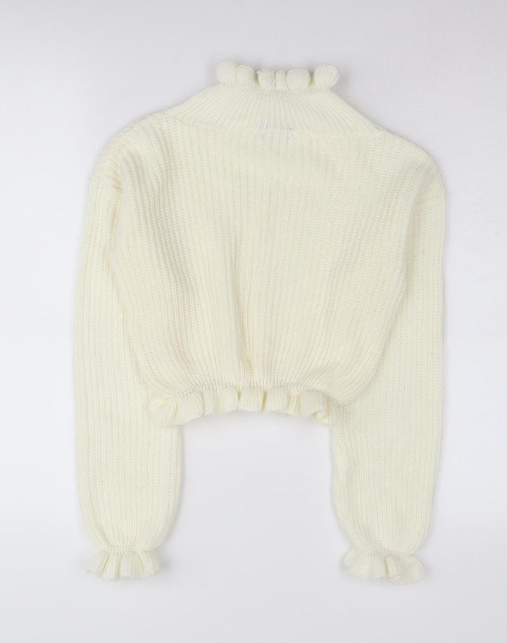PrettyLittleThing Women's White High Neck Jumper - S