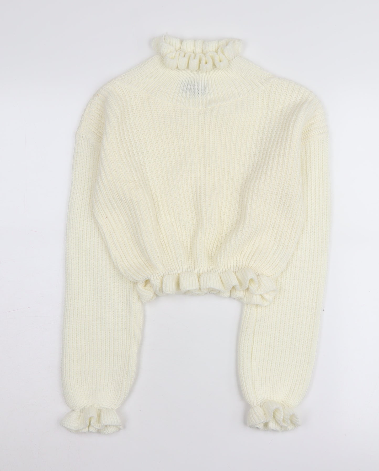 PrettyLittleThing Women's White High Neck Jumper - S