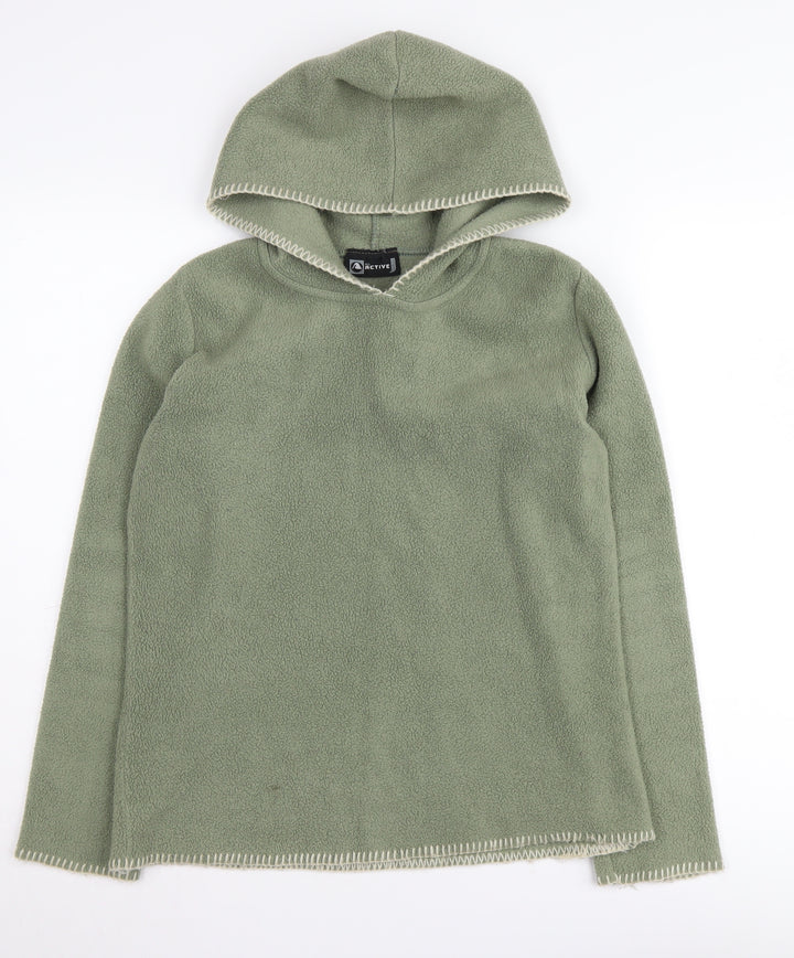 Active Unisex Green Pullover Hoodie M
