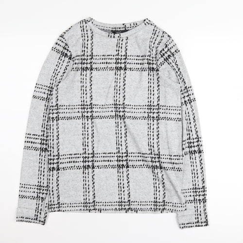 Next Women's Grey Checked Pullover Jumper, Size 6