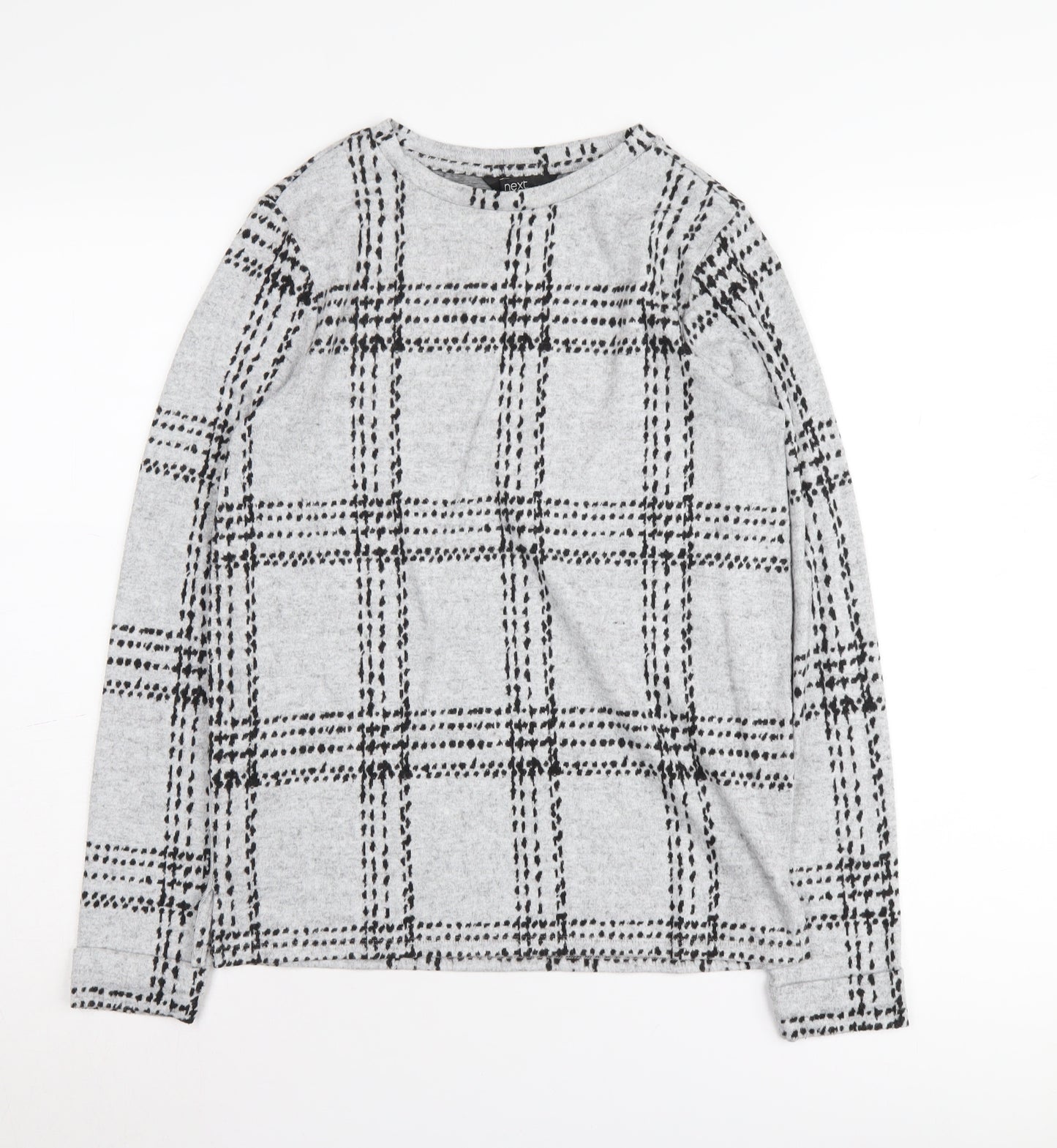 Next Women's Grey Checked Pullover Jumper, Size 6