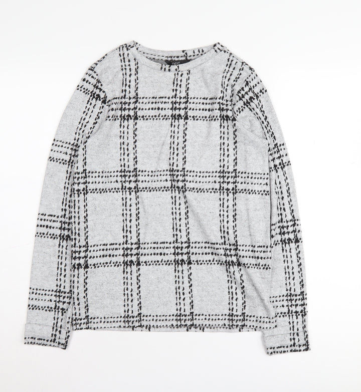 Next Women's Grey Checked Pullover Jumper, Size 6