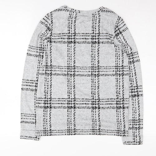 Next Women's Grey Checked Pullover Jumper, Size 6