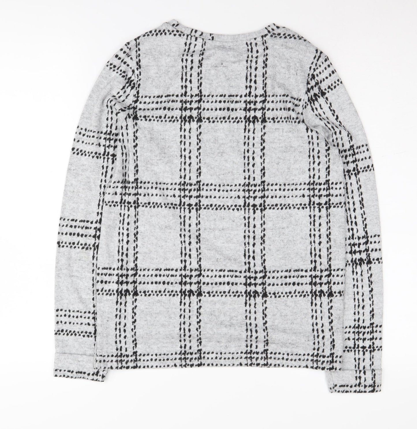 Next Women's Grey Checked Pullover Jumper, Size 6