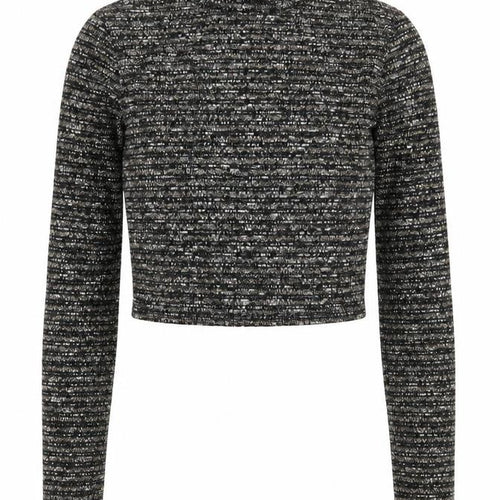 Missguided Women's Black Cropped Mock Neck Blouse, Size 6