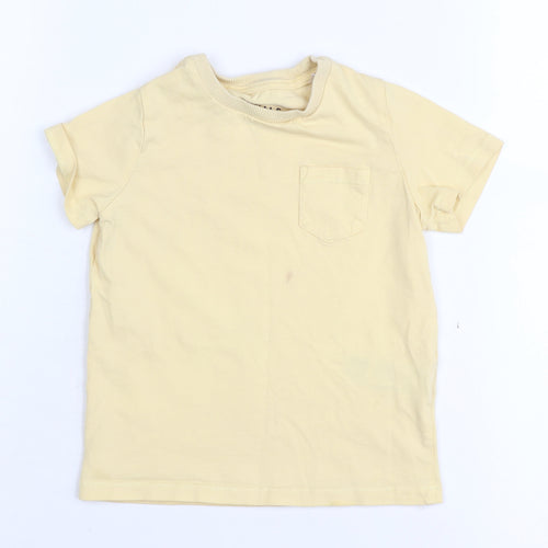 Marks and Spencer Boys Beige Cotton T-Shirt 3-4 Years