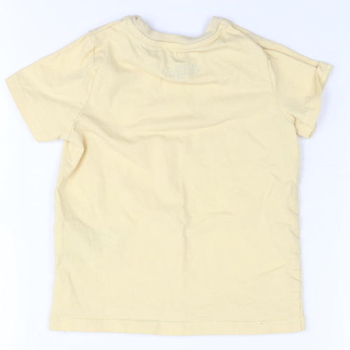 Marks and Spencer Boys Beige Cotton T-Shirt 3-4 Years