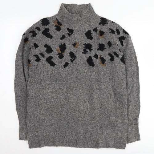 Marks and Spencer Women's Grey Animal Print Jumper S