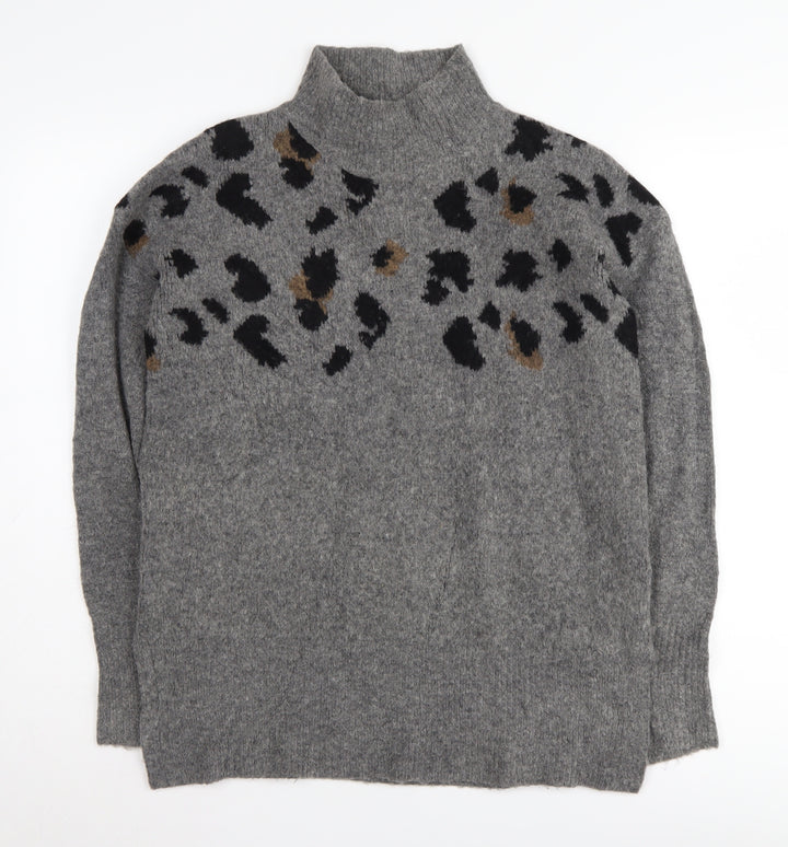 Marks and Spencer Women's Grey Animal Print Jumper S