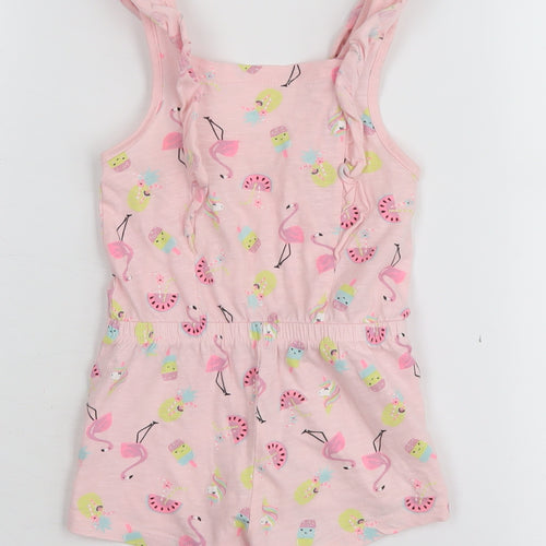 Matalan Girls Pink Flamingo Romper 12-18 Months