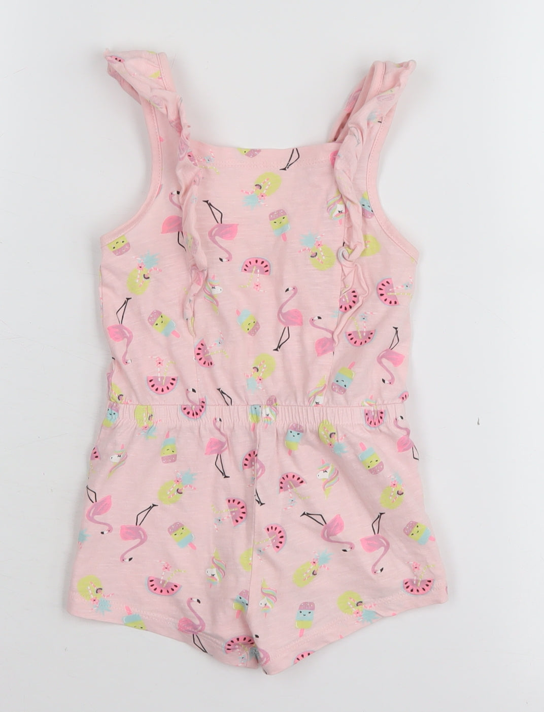 Matalan Girls Pink Flamingo Romper 12-18 Months