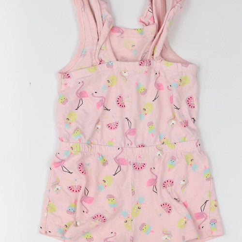 Matalan Girls Pink Flamingo Romper 12-18 Months