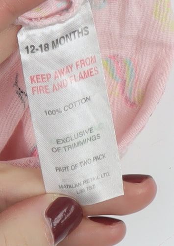Matalan Girls Pink Flamingo Romper 12-18 Months