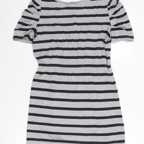 Next Women's Striped Mini Dress Grey Size 8