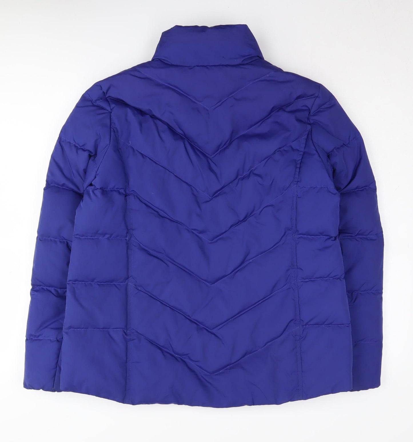 Lands' End Women's Blue Puffer Jacket, M, Petites, Winter