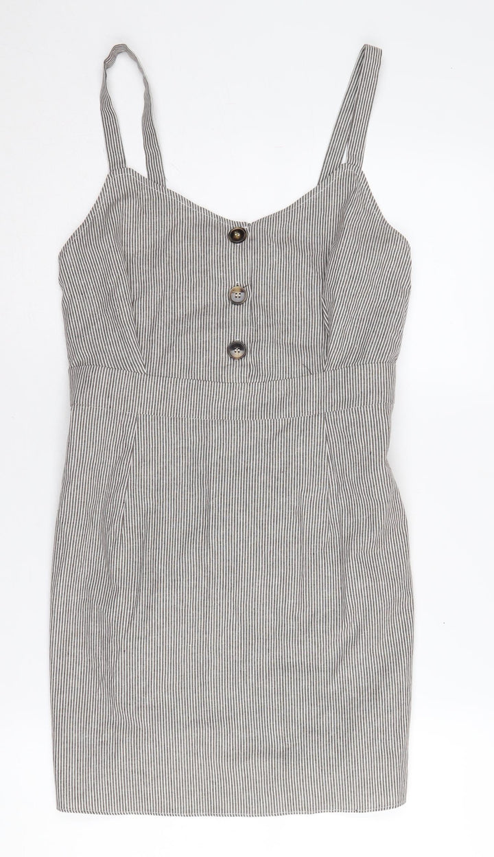 Brave Soul Women's Striped Pinafore Dress M