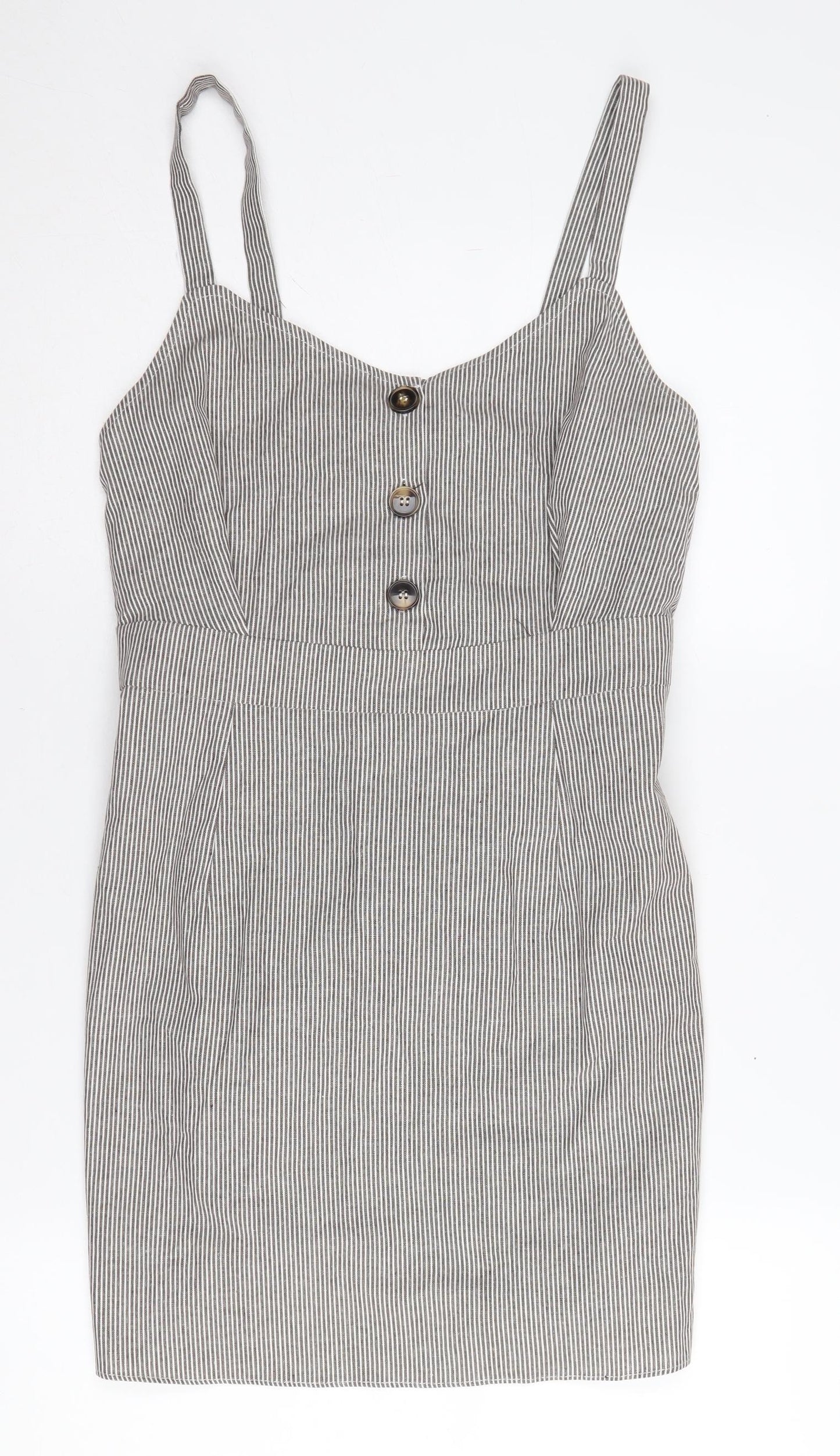 Brave Soul Women's Striped Pinafore Dress M